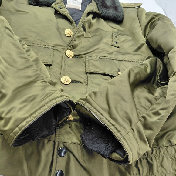 50s Horace Small TUFFY JAC Nylon Jacket 40R Waterbury Brass Buttons USA Green - Picture 13 of 13